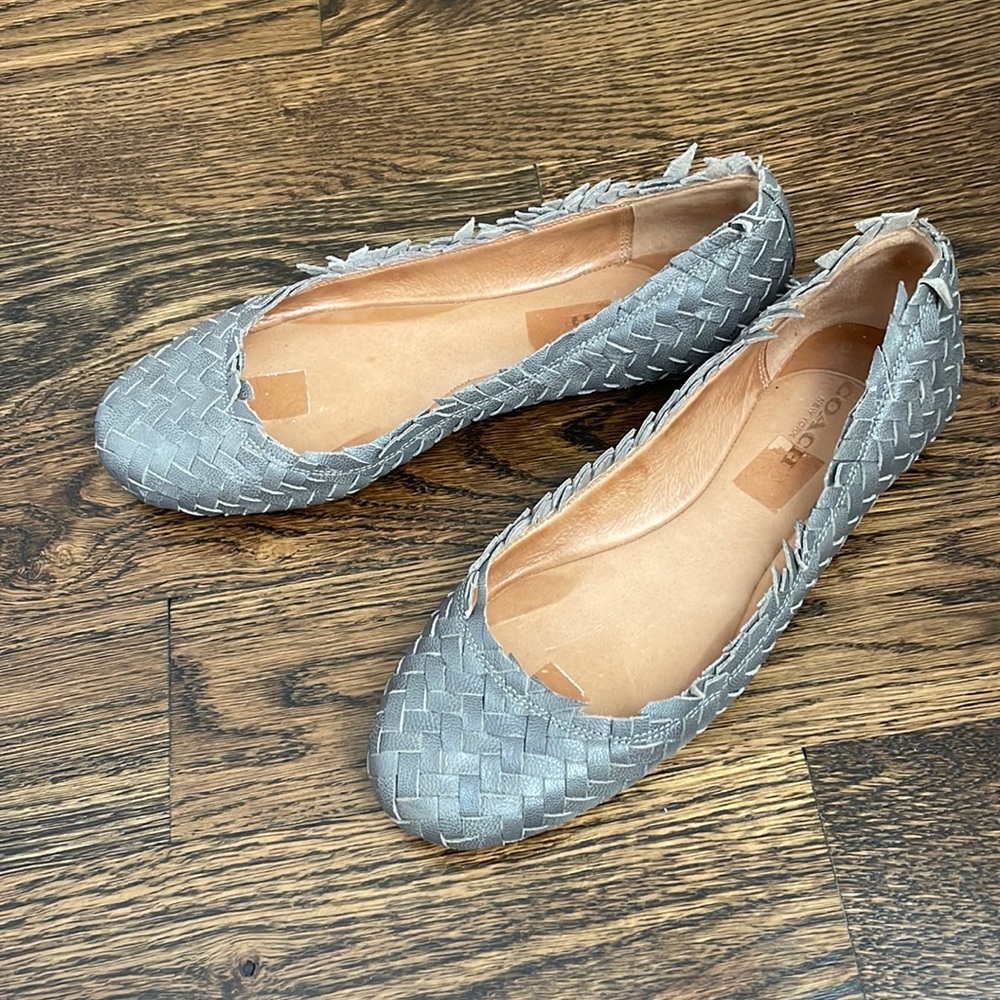 Coach Ballet Flats Gray Woven Style Size 6